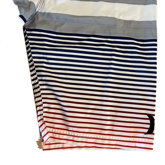 Hurley Board Shorts Swimming Trunk Shorts Men's 34 Striped Zipper Pocket - Picture 7 of 8
